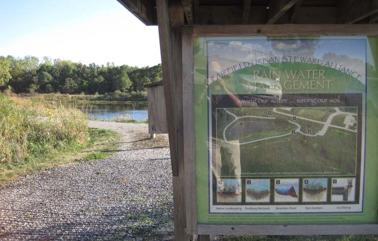 A city lake along the trail