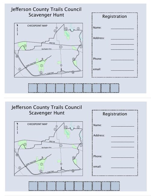 2015 Scavenger Hunt punch card