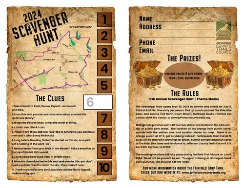 2024 Scavenger Hunt punch card