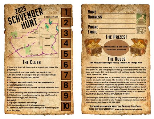 2025 Scavenger Hunt punch card